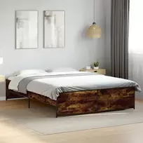 Lovos rėmas, dūminio ąžuolo, 140x200cm, mediena ir metalas