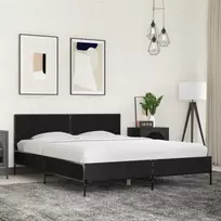 Lovos rėmas, juodas, 150x200cm, apdirbta mediena ir metalas
