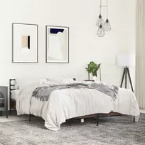 Lovos rėmas, rudas ąžuolo, 150x200cm, apdirbta mediena/metalas