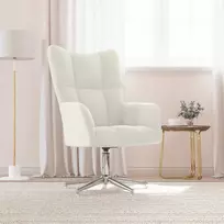 Poilsio kėdė, kreminės baltos spalvos, aksomas