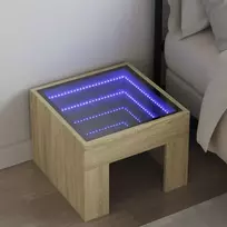 Naktinis staliukas su Infinity LED, ąžuolo, 40x40x30cm