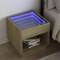 Naktinis staliukas su Infinity LED, ąžuolo, 50x50x50cm