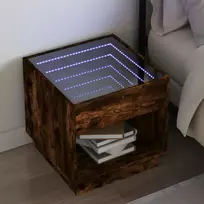 Naktinis staliukas su Infinity LED, dūminio ąžuolo, 50x50x50cm