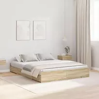 Lova su daiktų laikymo vieta Sonoma ąžuolas 150 x 200 cm