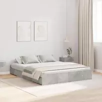 Lova su daiktų laikymo vieta Betono pilka 150 x 200 cm