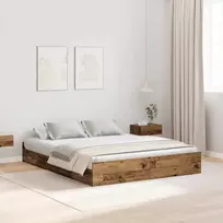 Lova su daiktų laikymo vieta Senovinis medis 140 x 190 cm