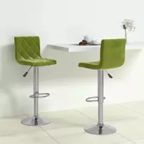 Baro taburetės, 2vnt., šviesiai žalios spalvos, aksomas