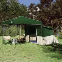 Kempingo Palapinių Komplektas 2 pcs Žalia Tafeta ir Medžiaga