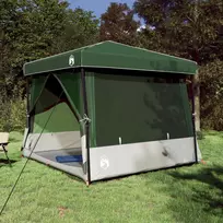 Kempingo Palapinių Komplektas 2 pcs Žalia Tafeta ir Medžiaga