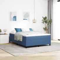 Platforminės lovos rėmas Mėlyna 140 x 190 cm Kordūrinis audinys