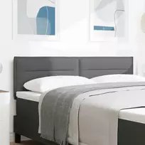 LED galvūgalis su LED juostelėmis Tamsiai pilka 160 cm audinys