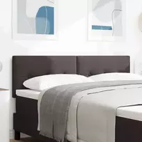 LED galvūgalis su LED juostelėmis Tamsiai rudas 160 cm audinys