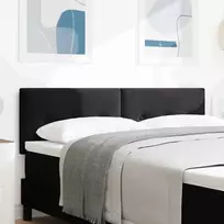 LED galvūgalis su LED juostelėmis Juodas 160 cm Aksomas