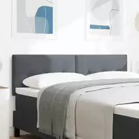 LED galvūgalis su LED juostelėmis Pilka 160 cm Aksomas