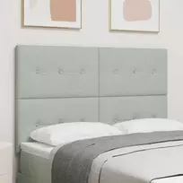 LED galvūgalis su LED juostelėmis Šviesiai pilka 160 cm Aksomas