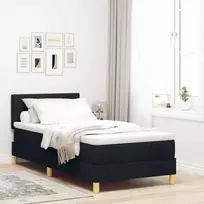 Kiemas lova su pagalve su galvūgalio Juoda 90 x 200 cm audinys