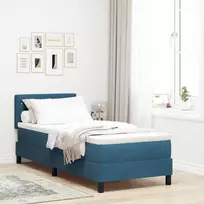 Kiemas lova su čiužiniu Tamsiai mėlyna 80 x 200 cm Aksomas