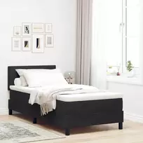 Kiemas lova su čiužiniu su galvūgalio Juoda 80 x 200 cm Aksomas