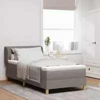 Kiemas lova su čiužiniu su galvūgalio Taupe 90 x 190 cm audinys