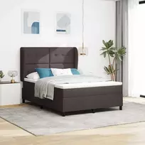 Kiemas lova su čiužiniu Tamsiai ruda 160 x 200 cm audinys