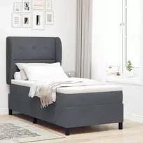 Kiemas lova su čiužiniu Tamsiai pilka 200 x 80 cm Aksomas