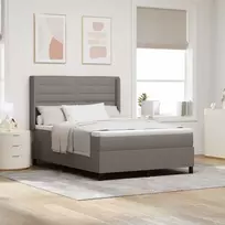 Kiemas lova su čiužiniu Taupe 190 x 140 cm audinys