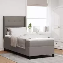 Kiemas lova su čiužiniu su galvūgalio Taupe 190 x 90 cm audinys