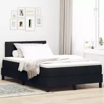 Kiemas lova su čiužiniu su LED Juoda 120 x 190 cm audinys