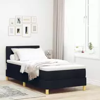 LED Čiužinio Lova su LED juostelėmis Juodas 90 x 190 cm audinys