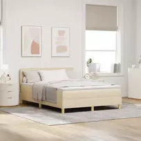 LED Čiužinio Lova su galvūgalio Kreminė 140 x 190 cm audinys