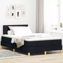 LED Čiužinio Lova su galvūgalio Juodas 120 x 190 cm audinys