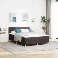 LED Čiužinio Lova Tamsiai rudas 140 x 190 cm audinys