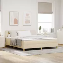 LED Čiužinio Lova su galvūgalio Kreminė 180 x 200 cm audinys