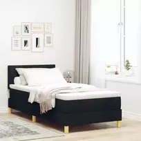 LED Čiužinio Lova su LED juostelėmis Juodas 90 x 190 cm audinys