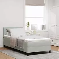 LED Čiužinio Lova su LED Šviesiai pilka 90 x 190 cm Aksomas