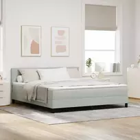 LED Čiužinio Lova su LED Šviesiai pilka 180 x 200 cm Aksomas