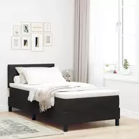 LED Čiužinio Lova su čiužiniu su LED Juoda 90 x 190 cm Aksomas