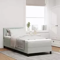 LED Čiužinio Lova su LED Šviesiai pilka 90 x 190 cm Aksomas