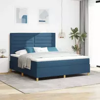 LED Čiužinio Lova su čiužiniu Mėlyna 180 x 200 cm audinys