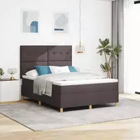 LED Čiužinio Lova Tamsiai rudas 160 x 200 cm audinys