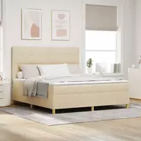 LED Čiužinio Lova su čiužiniu Kreminė 180 x 200 cm audinys