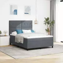LED Čiužinio Lova Tamsiai pilka 160 x 200 cm Aksomas