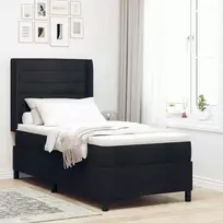 LED Čiužinio Lova su galvūgalio Juoda 80 x 200 cm audinys