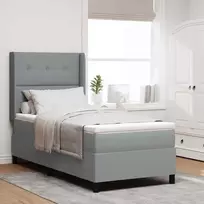 LED Čiužinio Lova Šviesiai pilka 90 x 190 cm audinys