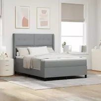 LED Čiužinio Lova Šviesiai pilka 160 x 200 cm audinys