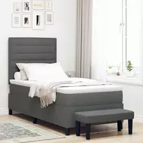 Kiemas lova su pagalve Tamsiai pilka 90 x 200 cm audinys