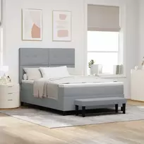 Kiemas lova su čiužiniu Šviesiai pilka 160 x 200 cm audinys