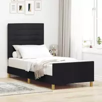 Lovos rėmas su galvūgalio Juoda 90 x 200 cm audinys