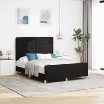 Lovos rėmas su galvūgalio Juoda 160 x 200 cm audinys