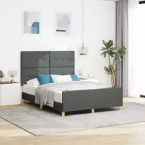 Lovos rėmas su galvūgalio Tamsiai pilka 160 x 200 cm audinys